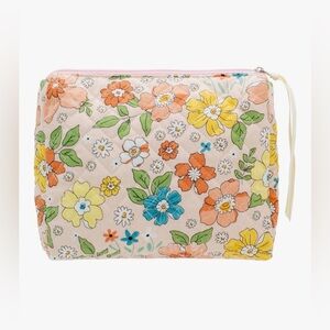 Quilted Makeup Large Bag- Pink Floral